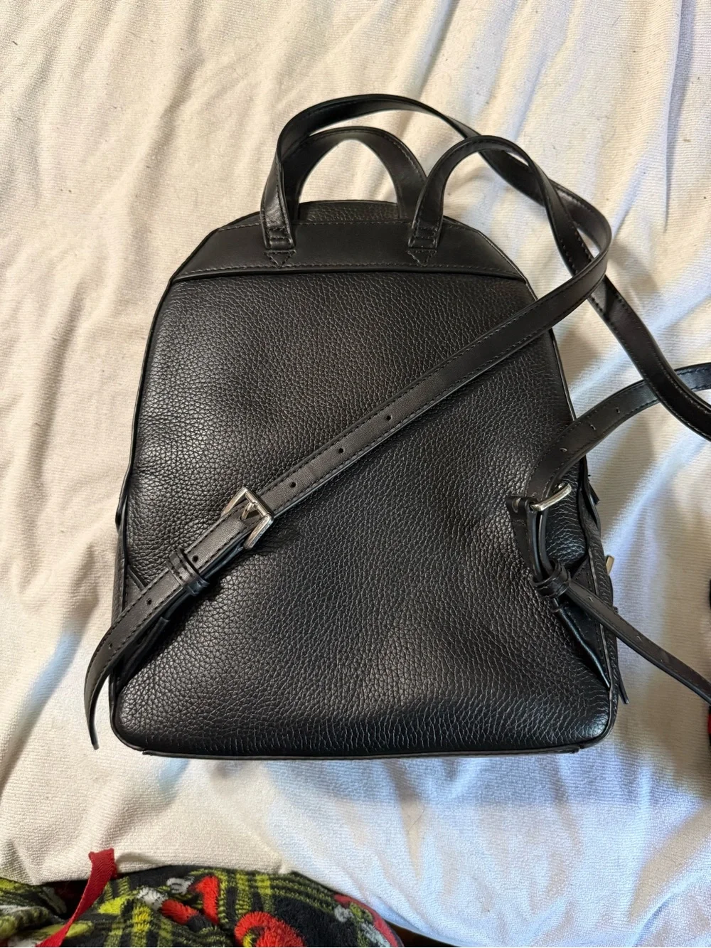 Michael Kors Black Pebbled Leather Backpack